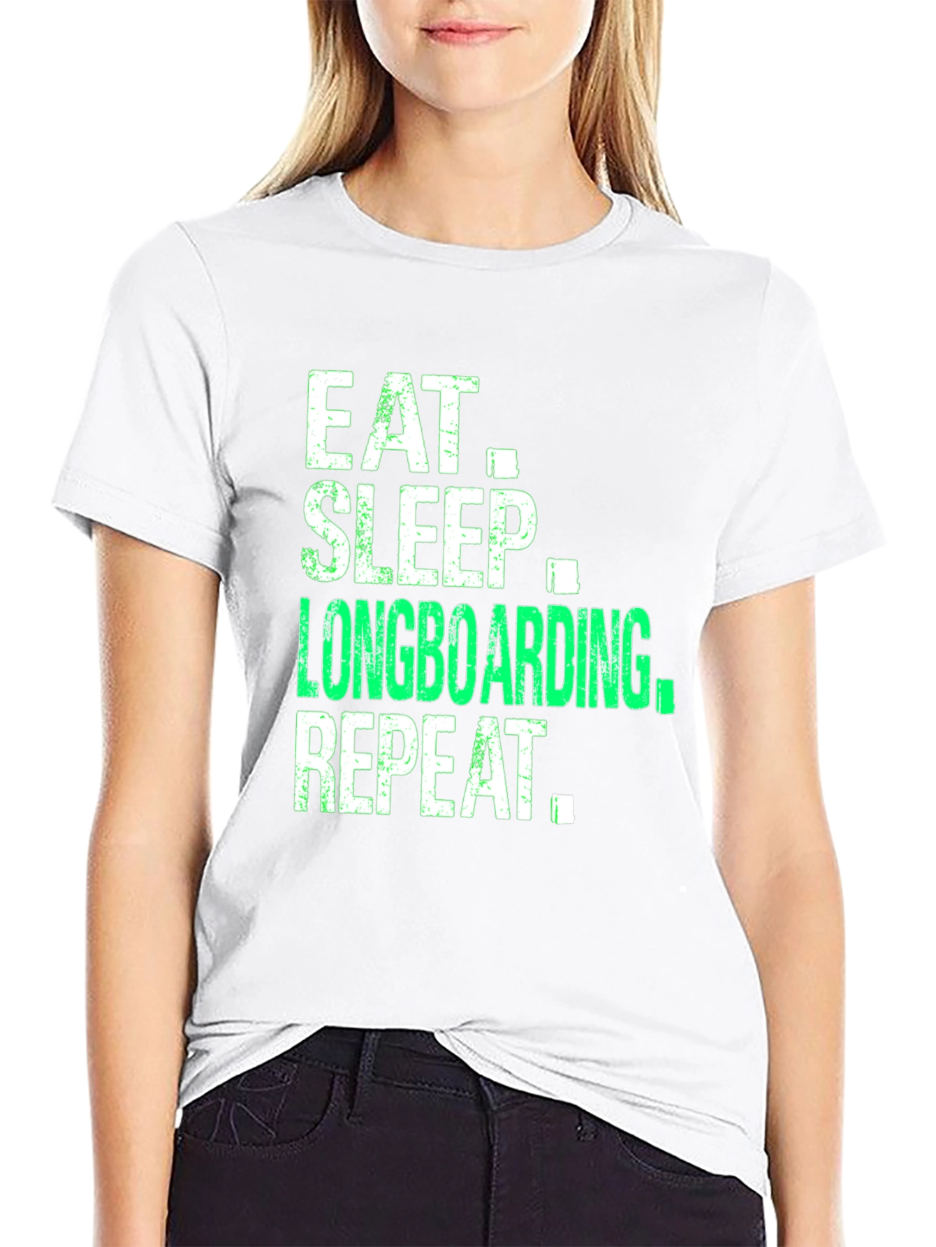 Eat Sleep Longboarding Repeat Graphic Tee