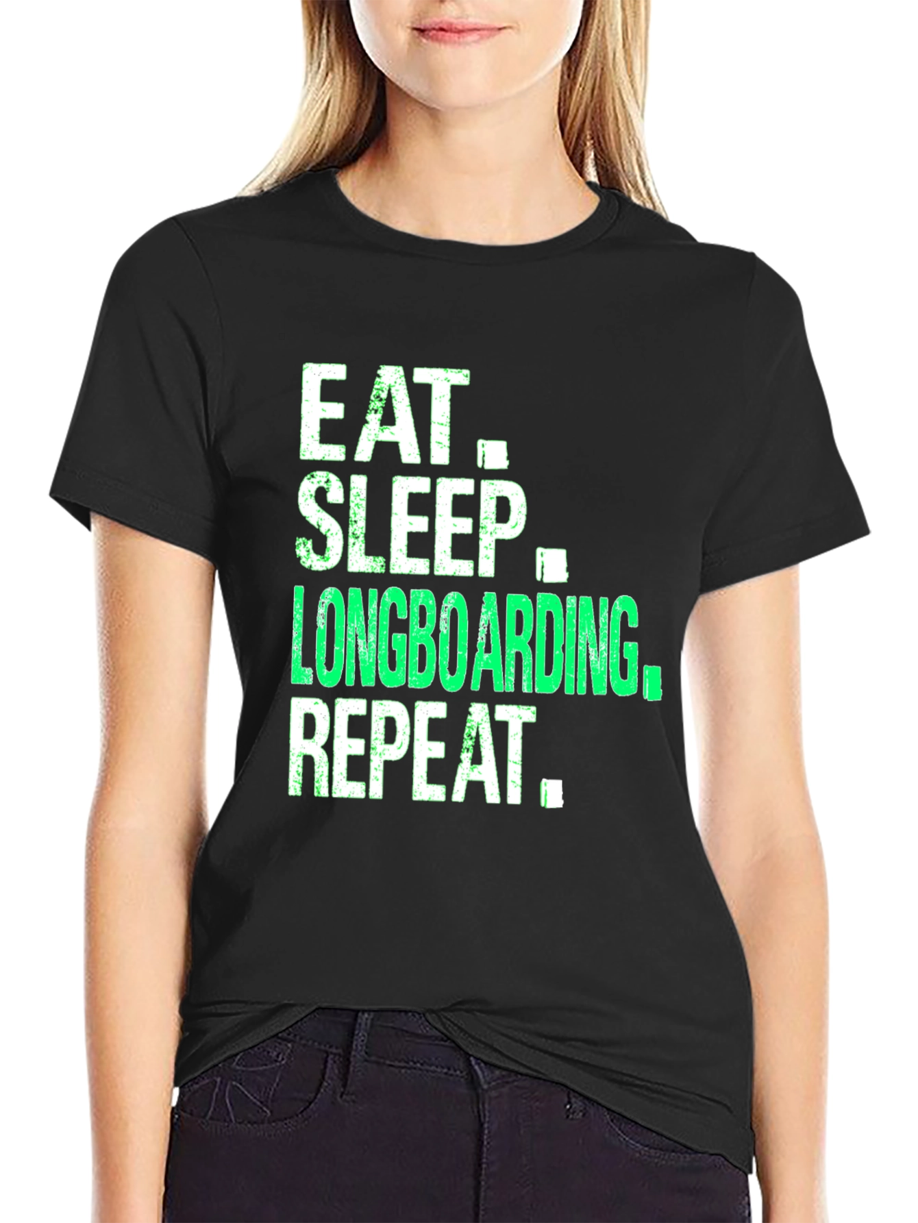Eat Sleep Longboarding Repeat Graphic Tee