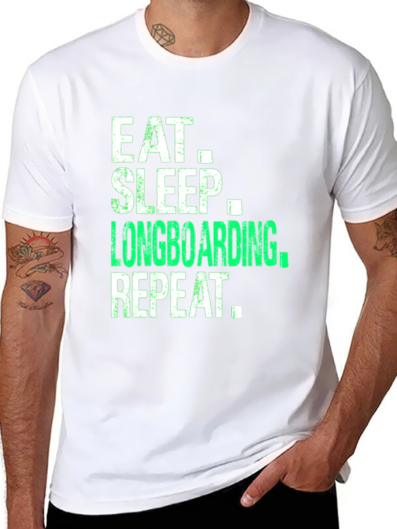 Eat Sleep Longboarding Repeat Graphic Tee