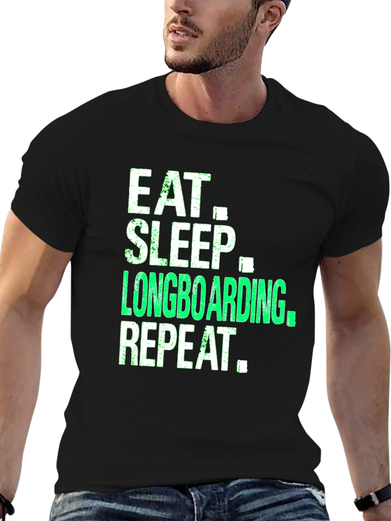 Eat Sleep Longboarding Repeat Graphic Tee