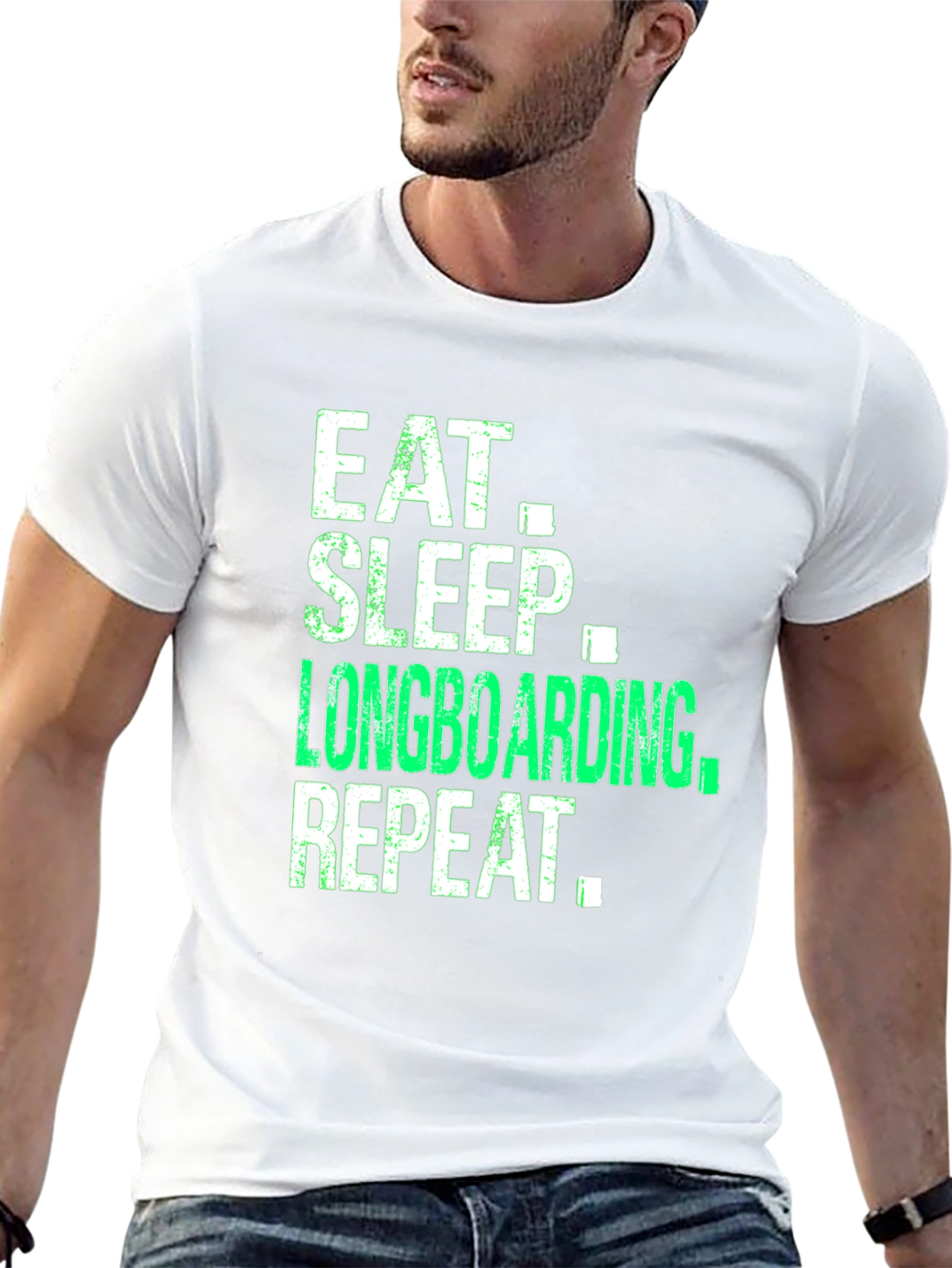 Eat Sleep Longboarding Repeat Graphic Tee