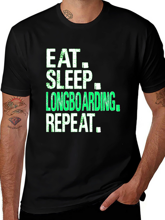 Eat Sleep Longboarding Repeat Graphic Tee