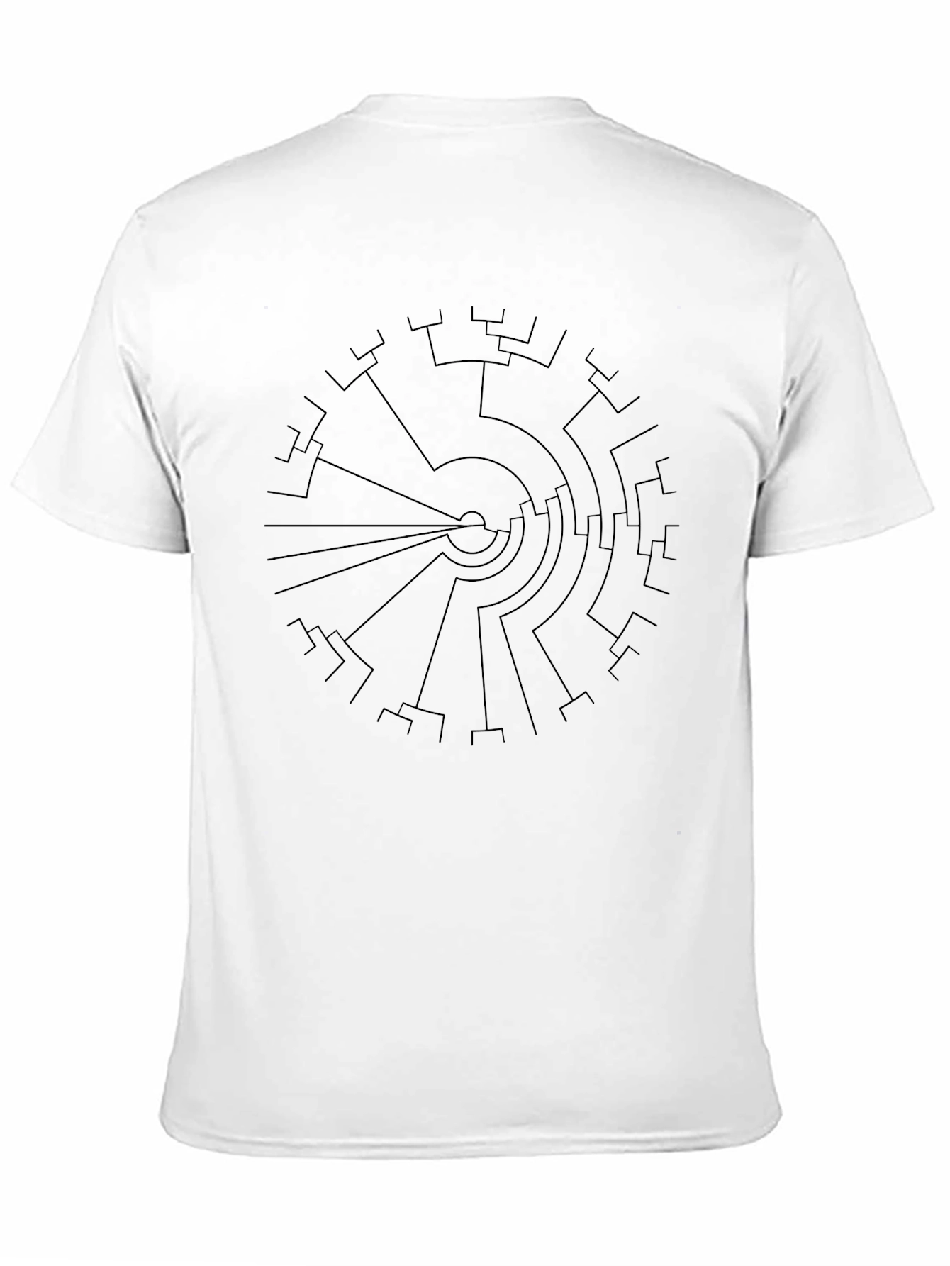 Abstract Geometric Circle Design Black T-Shirt