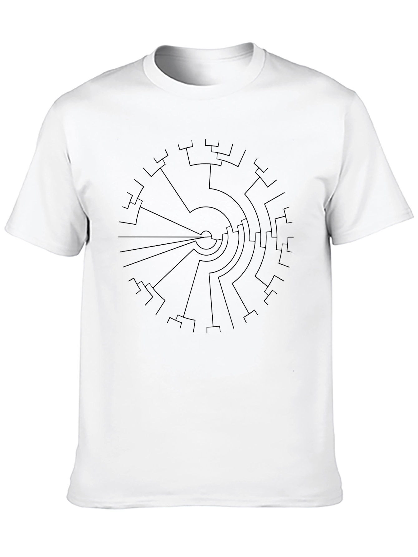 Abstract Geometric Circle Design Black T-Shirt
