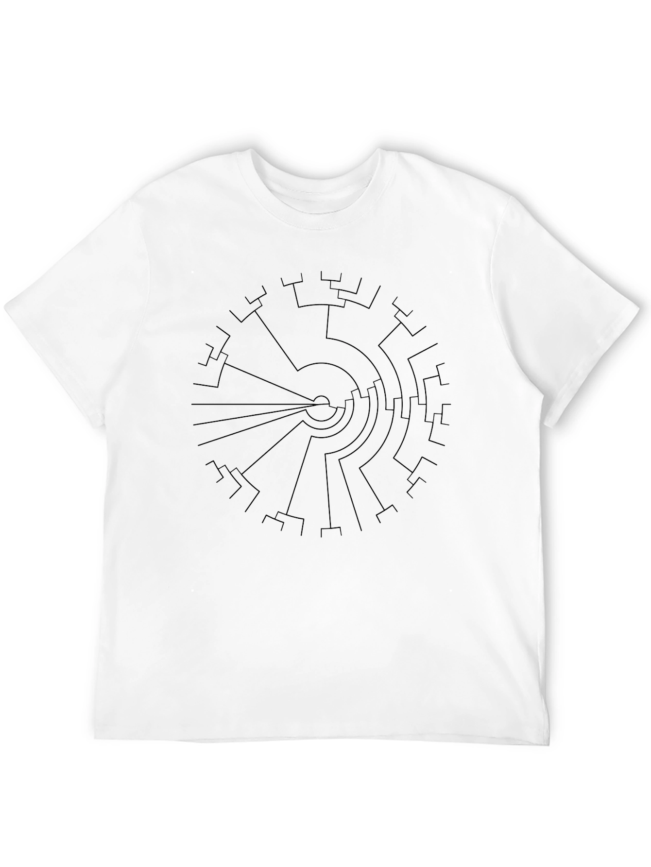 Abstract Geometric Circle Design Black T-Shirt