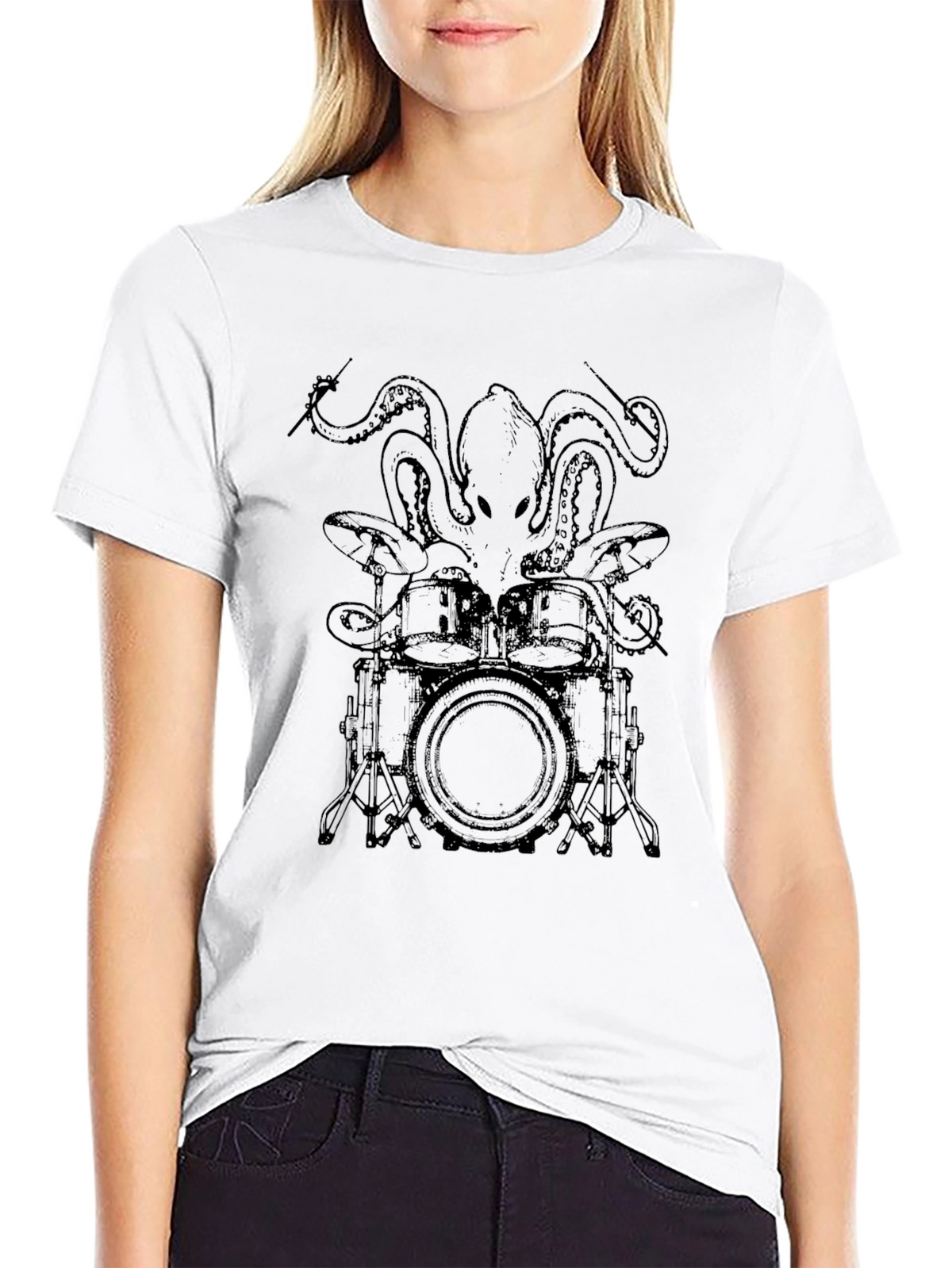 Octopus Drummer Graphic Tee - Cool Music Lover T-Shirt