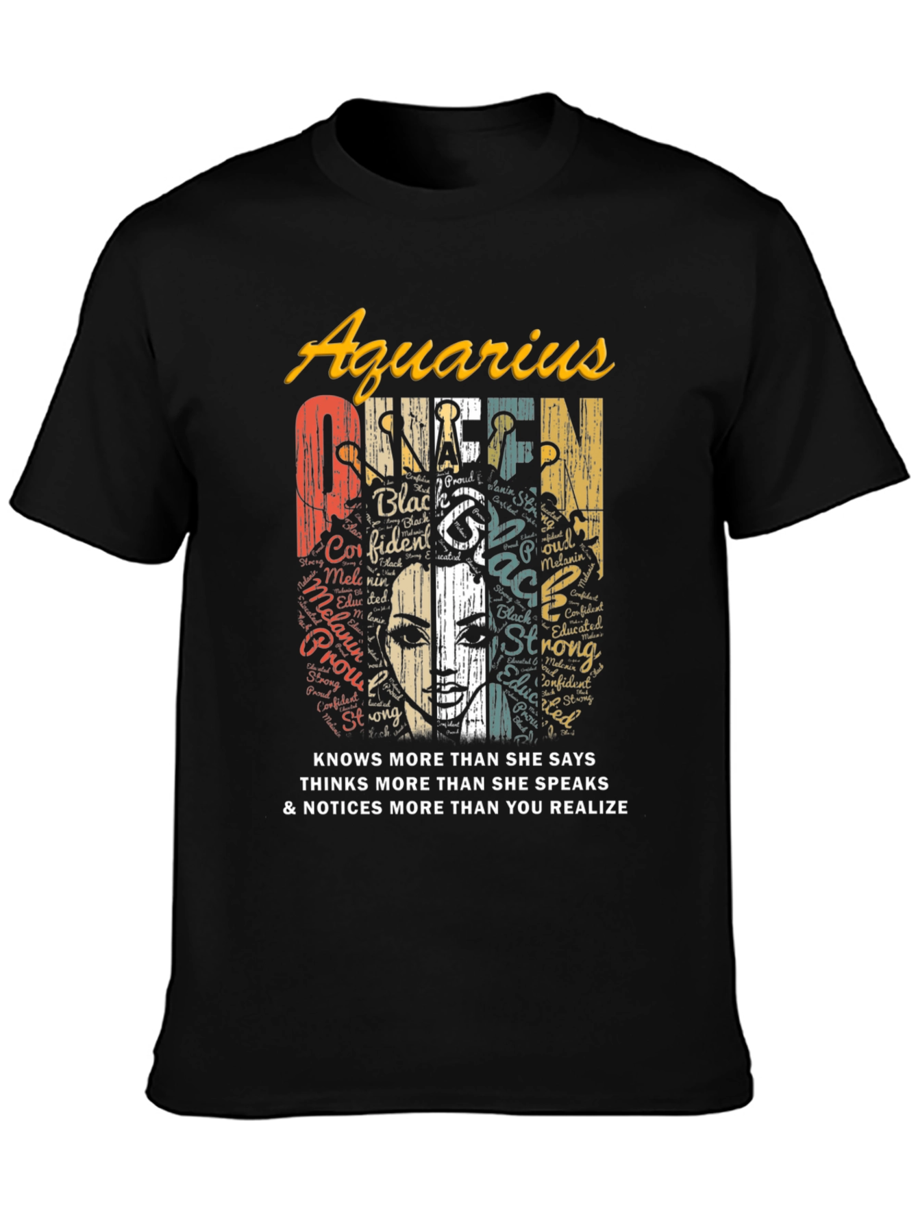 Aquarius Queen Black T-Shirt