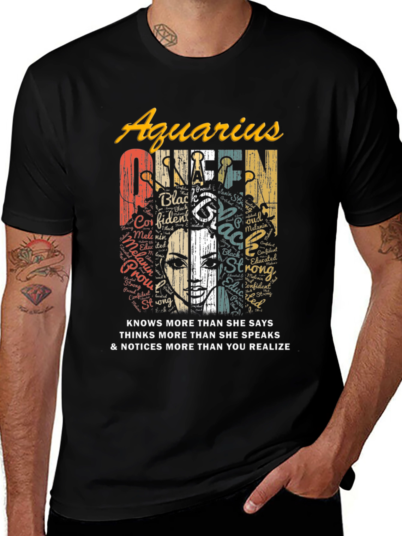 Aquarius Queen Black T-Shirt