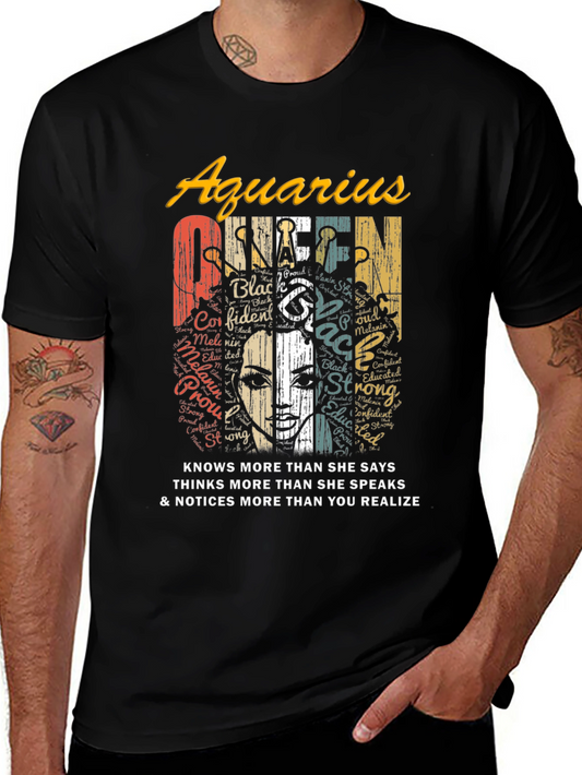 Aquarius Queen Black T-Shirt