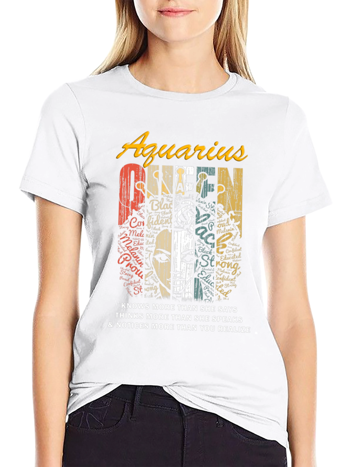 Aquarius Queen Black T-Shirt