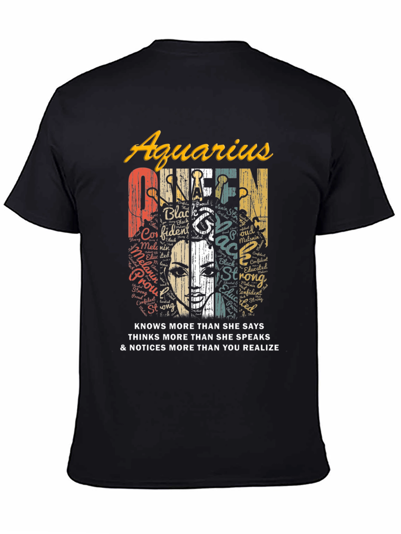 Aquarius Queen Black T-Shirt
