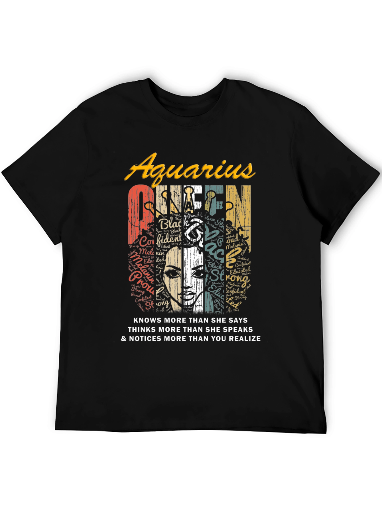 Aquarius Queen Black T-Shirt