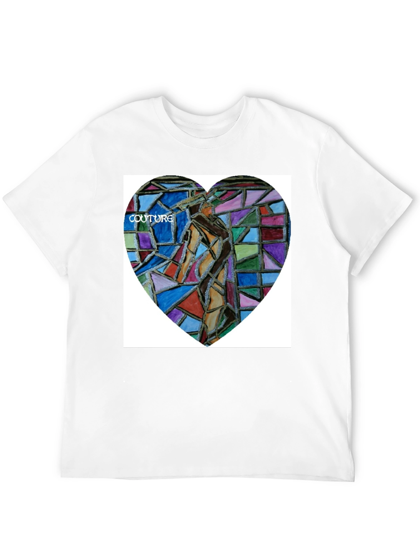 Unique Art Heart Graphic Black T-Shirt