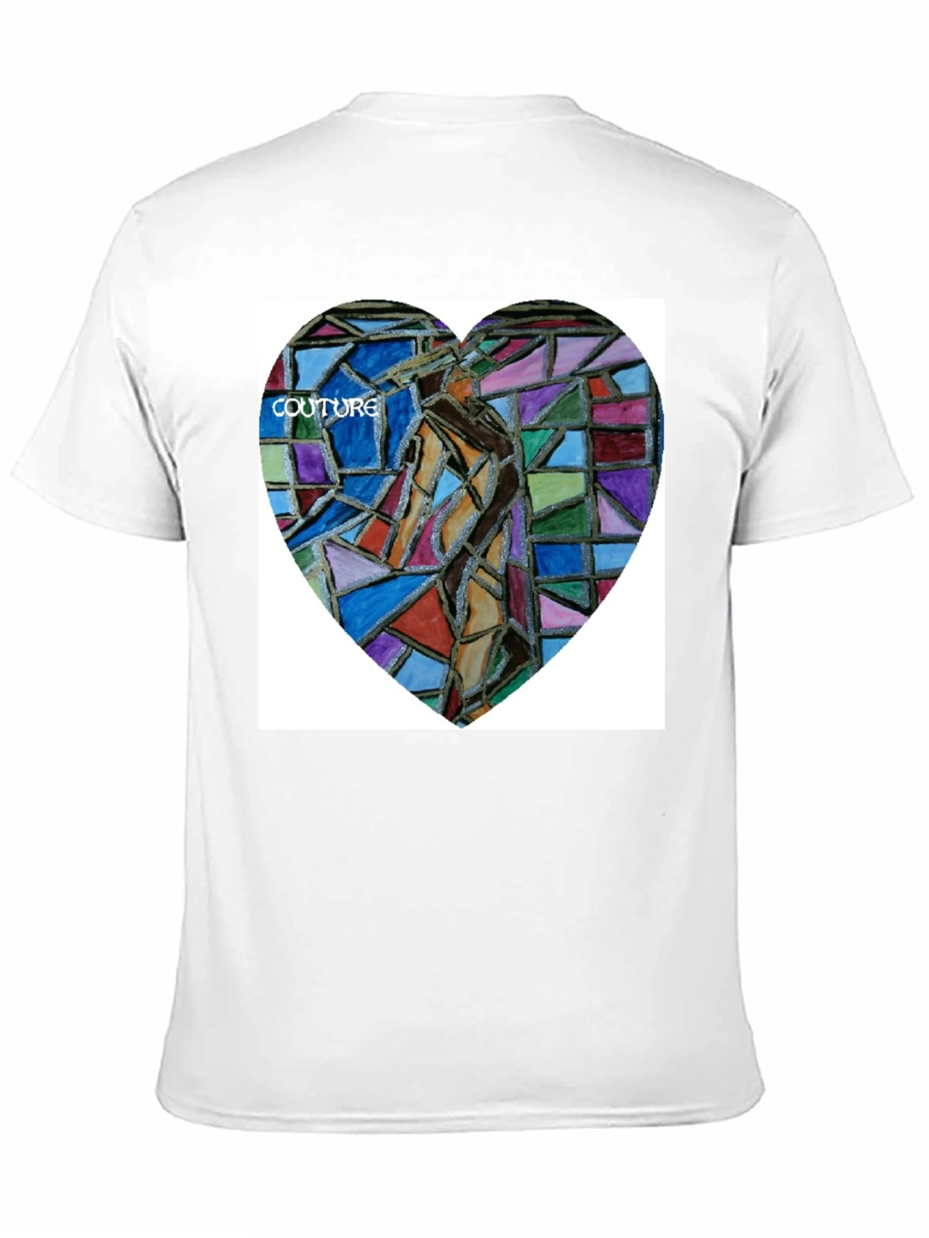 Unique Art Heart Graphic Black T-Shirt