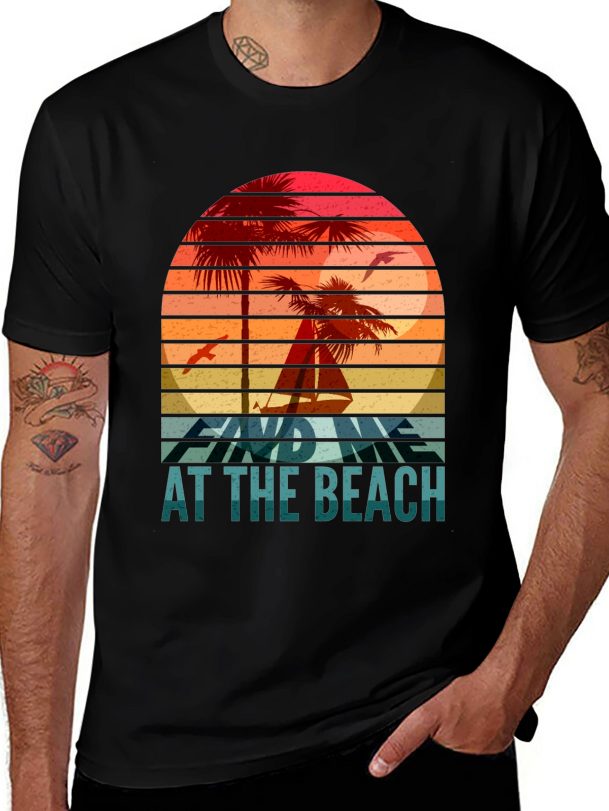 Find Me at the Beach T-Shirt Retro Summer Vibes
