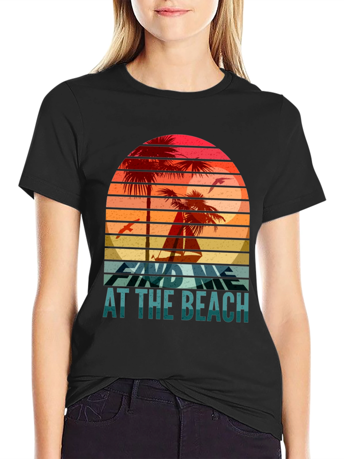 Find Me at the Beach T-Shirt Retro Summer Vibes