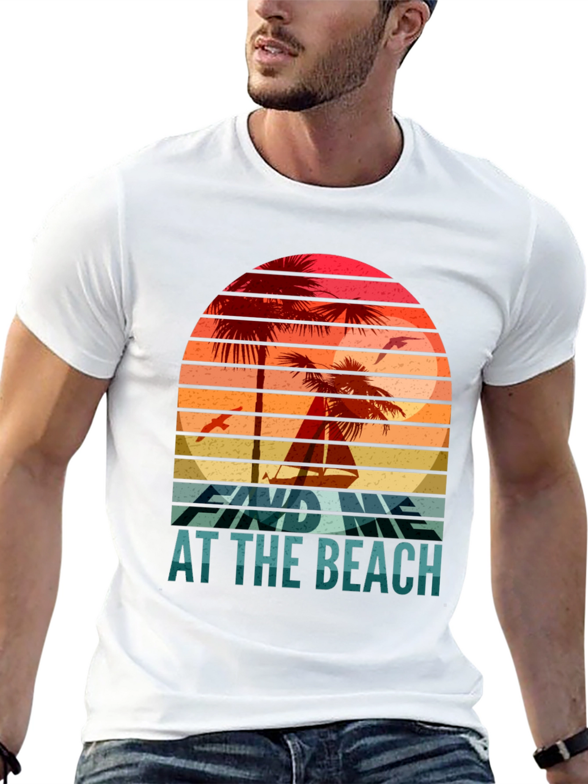 Find Me at the Beach T-Shirt Retro Summer Vibes