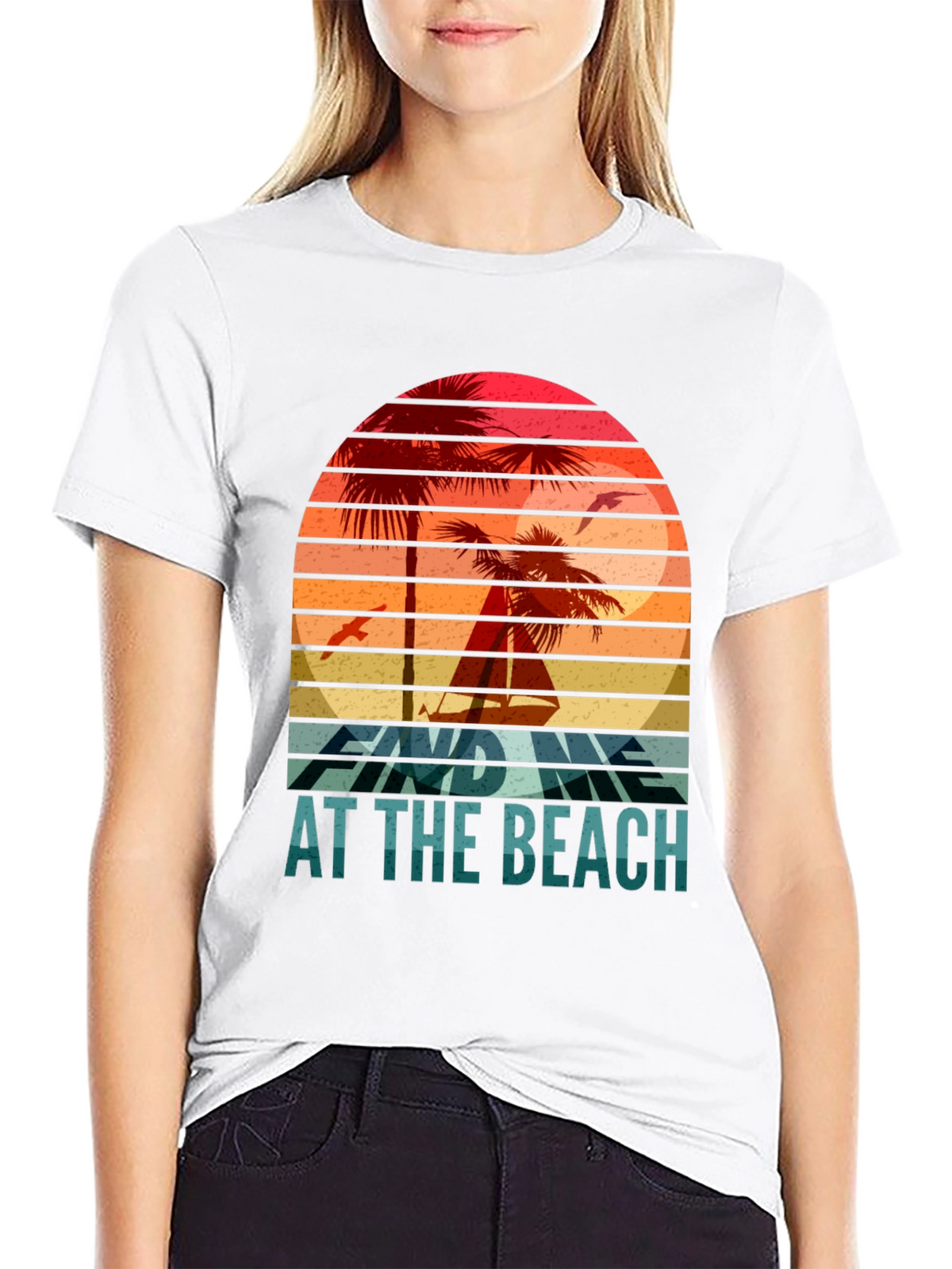 Find Me at the Beach T-Shirt Retro Summer Vibes