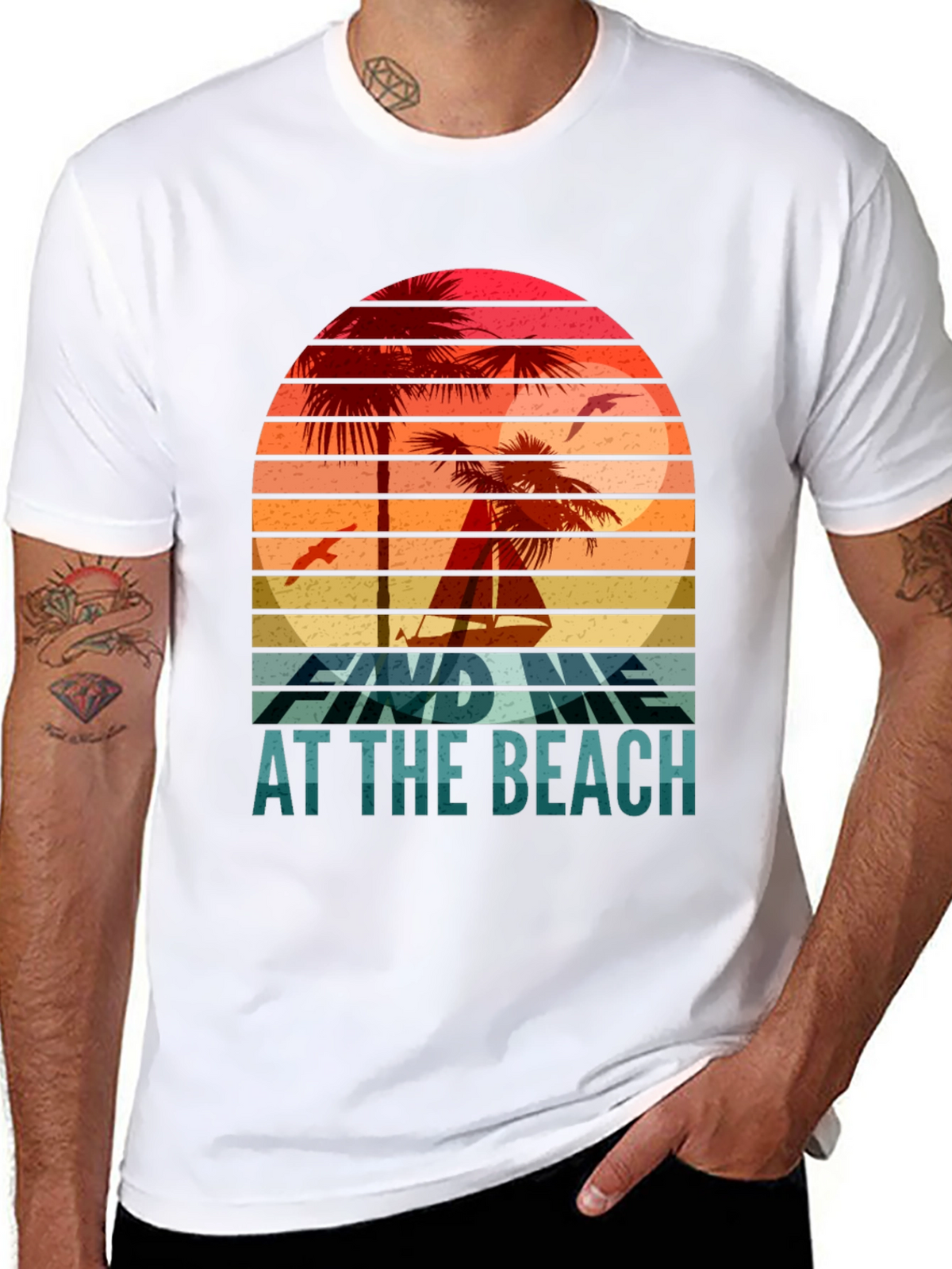 Find Me at the Beach T-Shirt Retro Summer Vibes