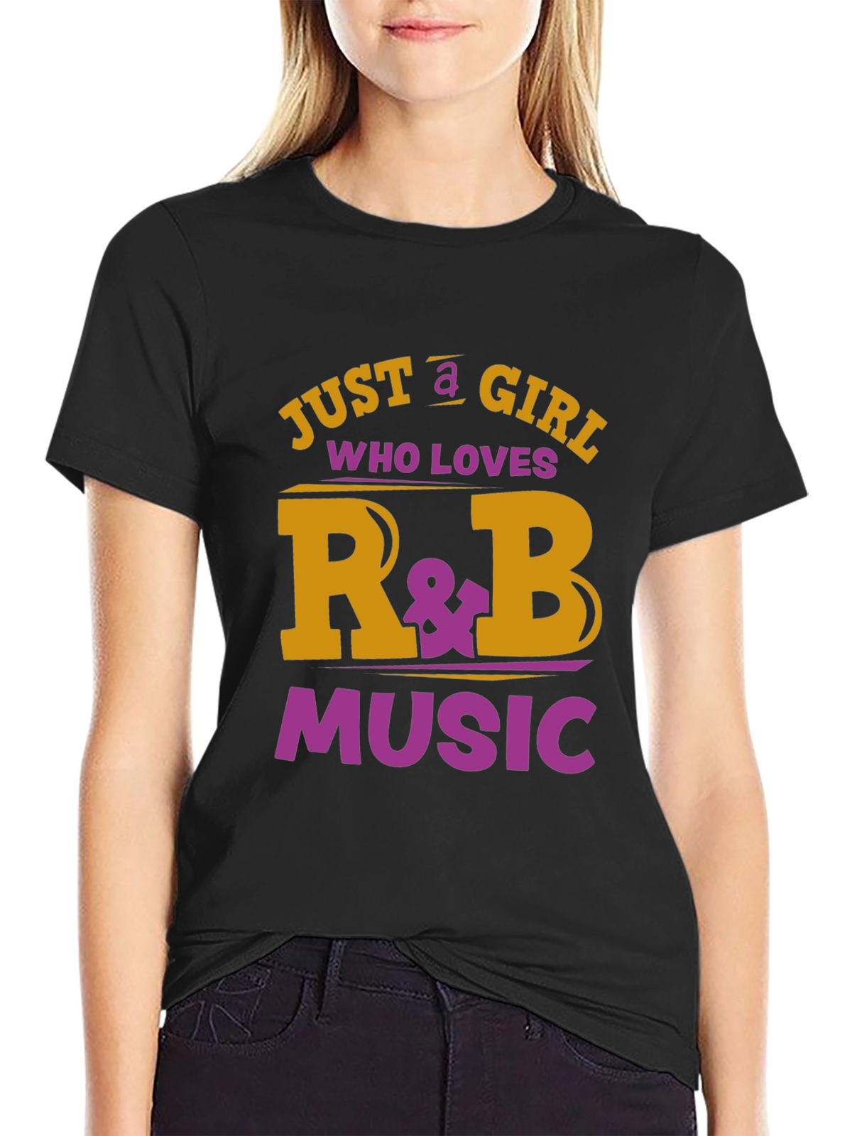 Just a Girl Who Loves R&B Music Graphic T-Shirt