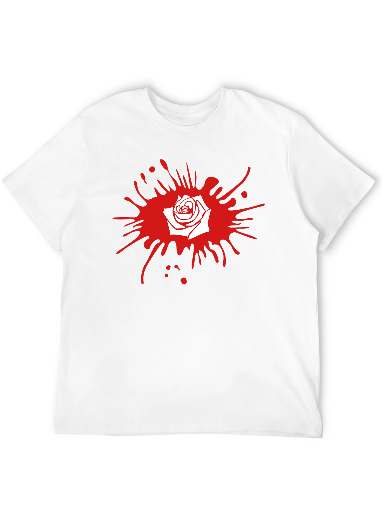 Rose Splash Graphic Tee - Stylish Black T-Shirt