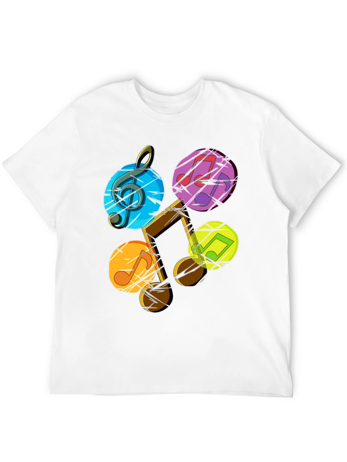 Musical Note Graphic Tee - Stylish Mens Black T-Shirt