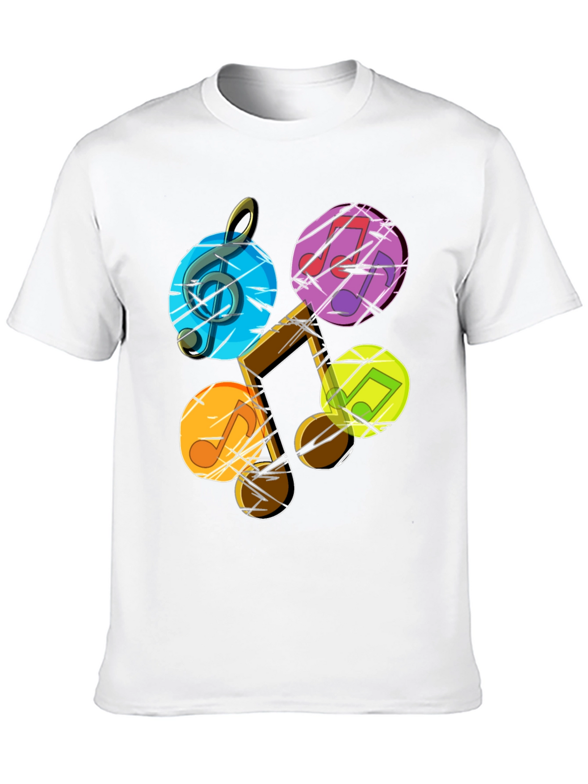 Musical Note Graphic Tee - Stylish Mens Black T-Shirt