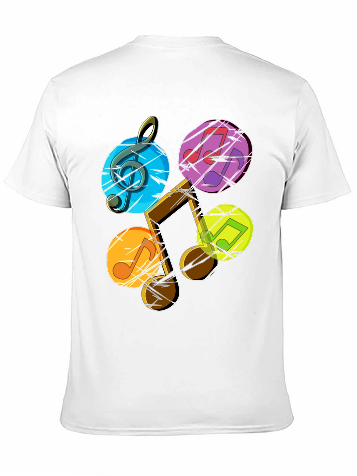 Musical Note Graphic Tee - Stylish Mens Black T-Shirt