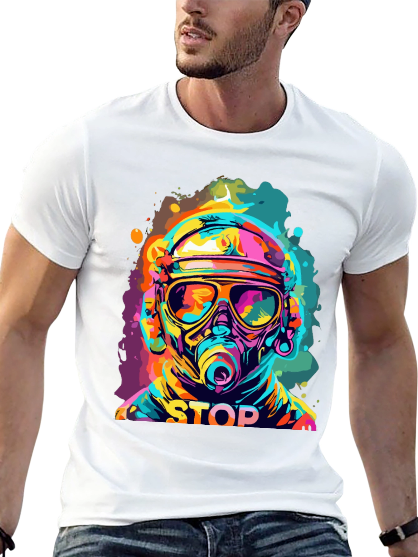 Colorful STOP Graphic Tee