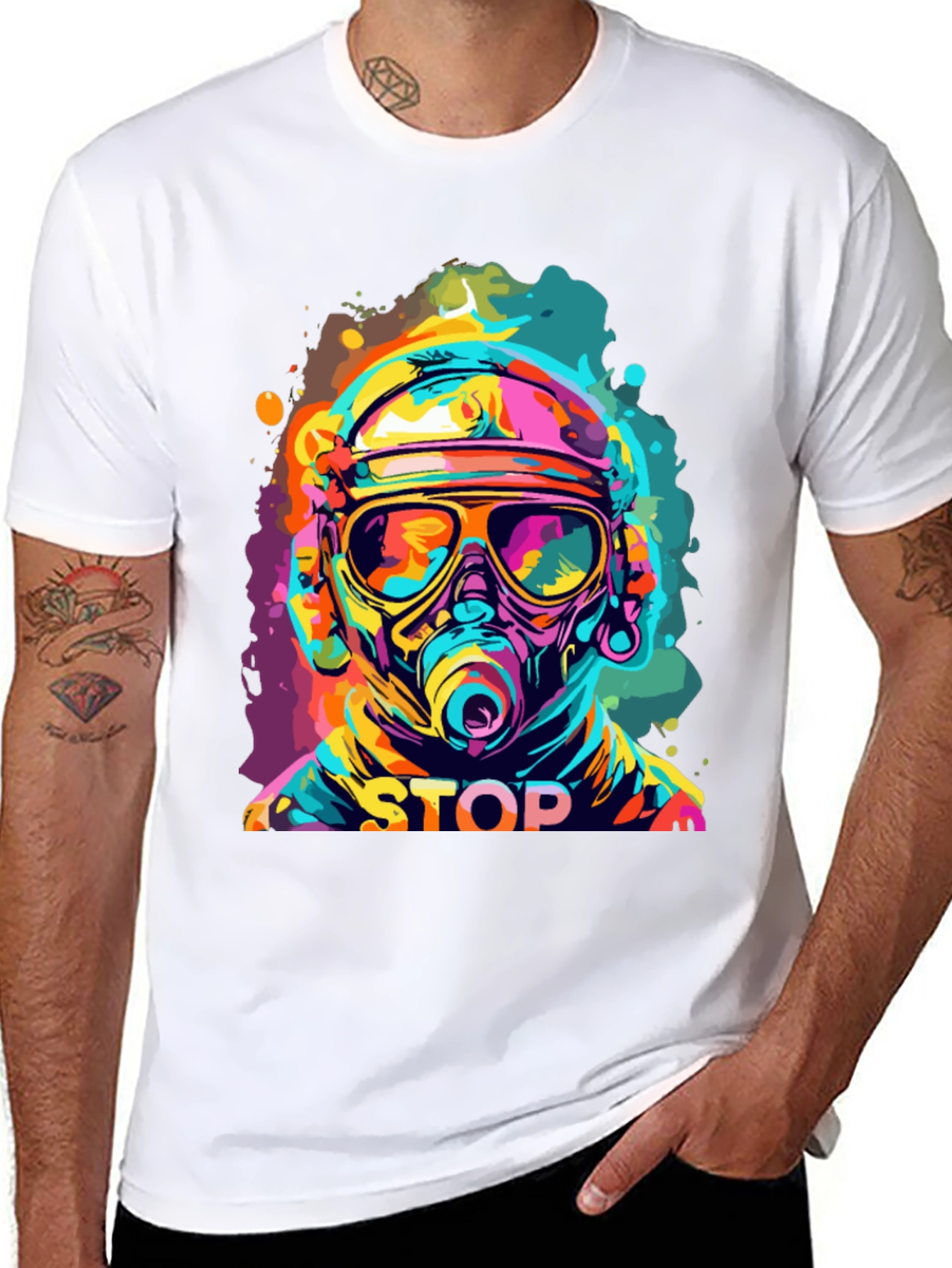 Colorful STOP Graphic Tee