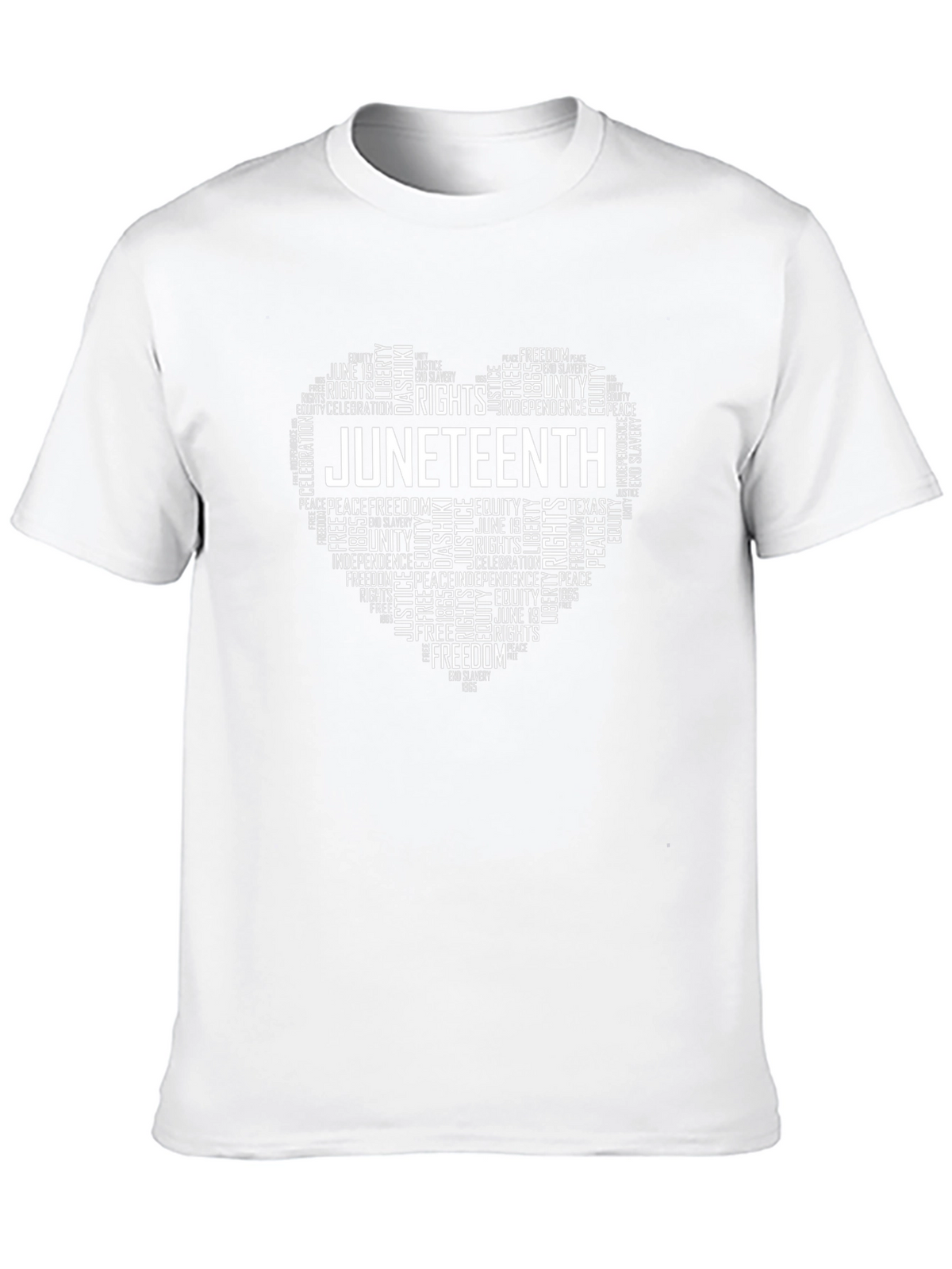 Juneteenth Heart Word Art Graphic T-Shirt