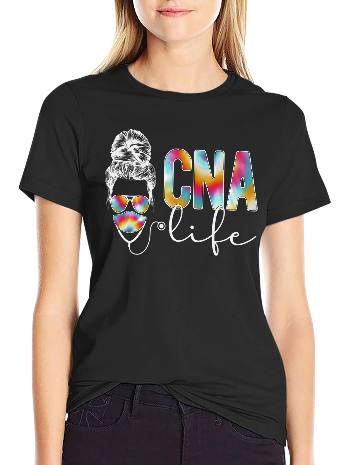 CNA Life Messy Bun T-Shirt