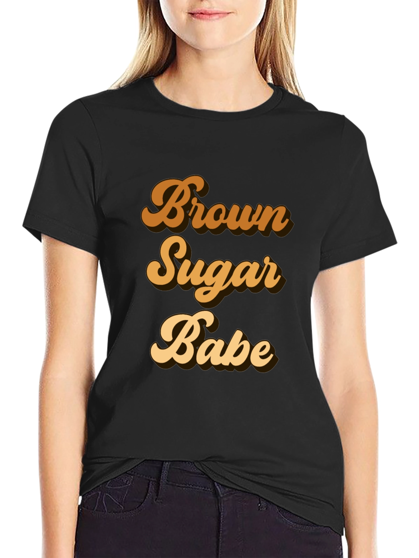 Brown Sugar Babe Black T-Shirt