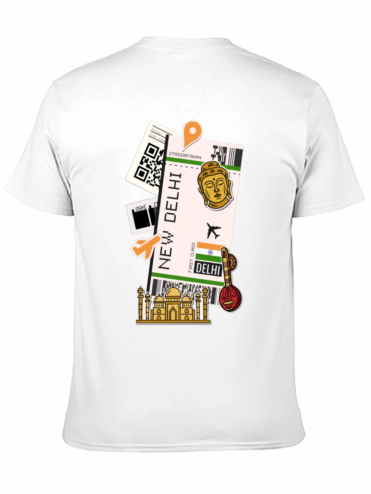 New Delhi Travel Ticket Graphic Tee