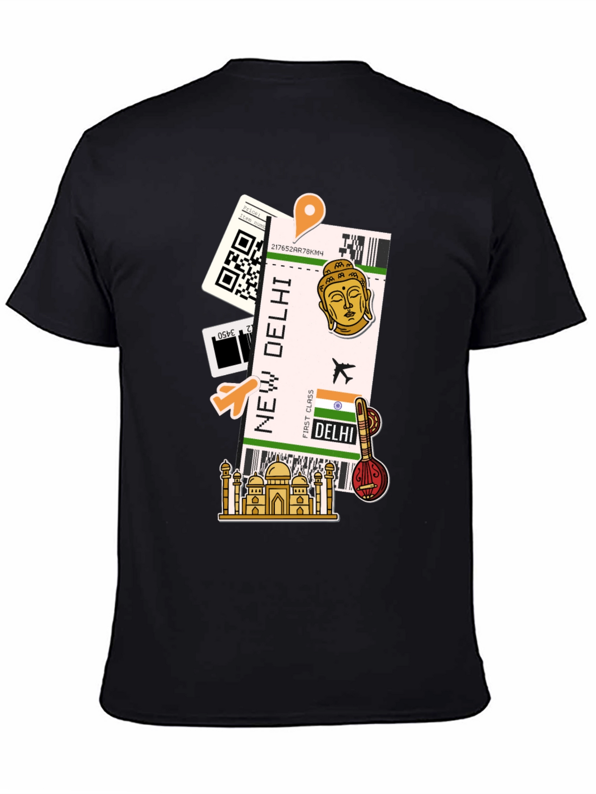 New Delhi Travel Ticket Graphic Tee