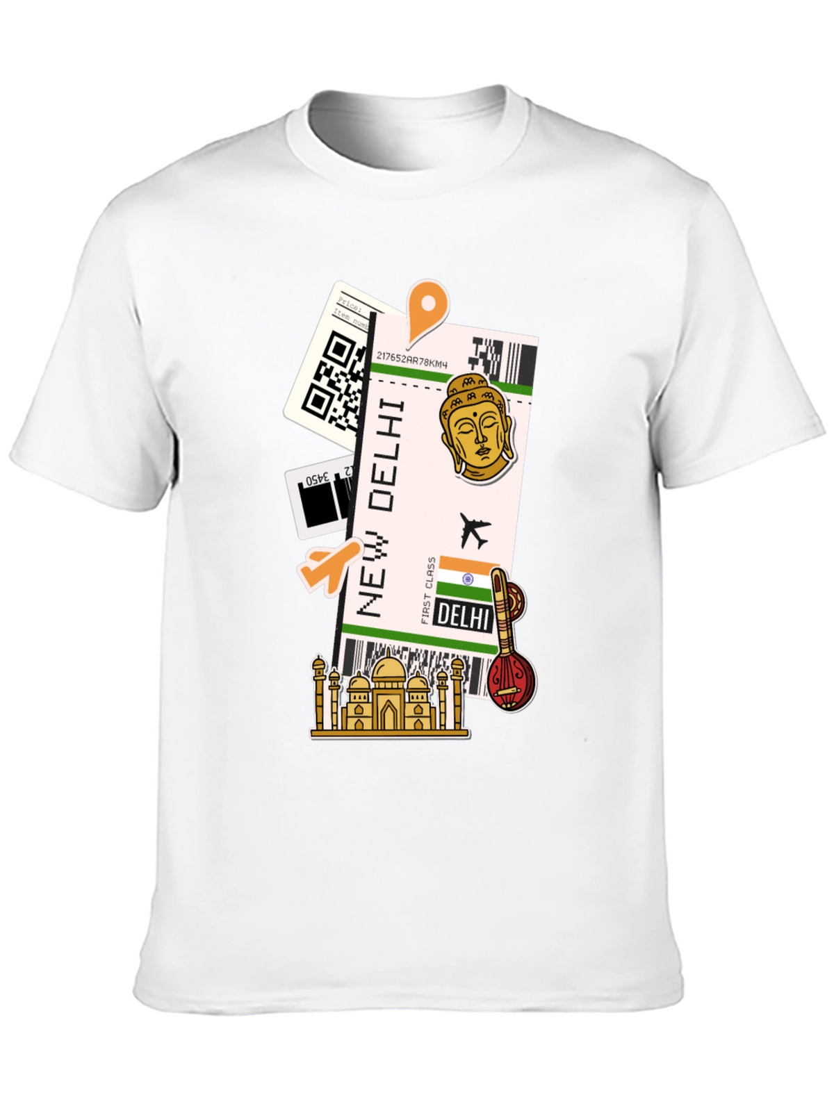 New Delhi Travel Ticket Graphic Tee
