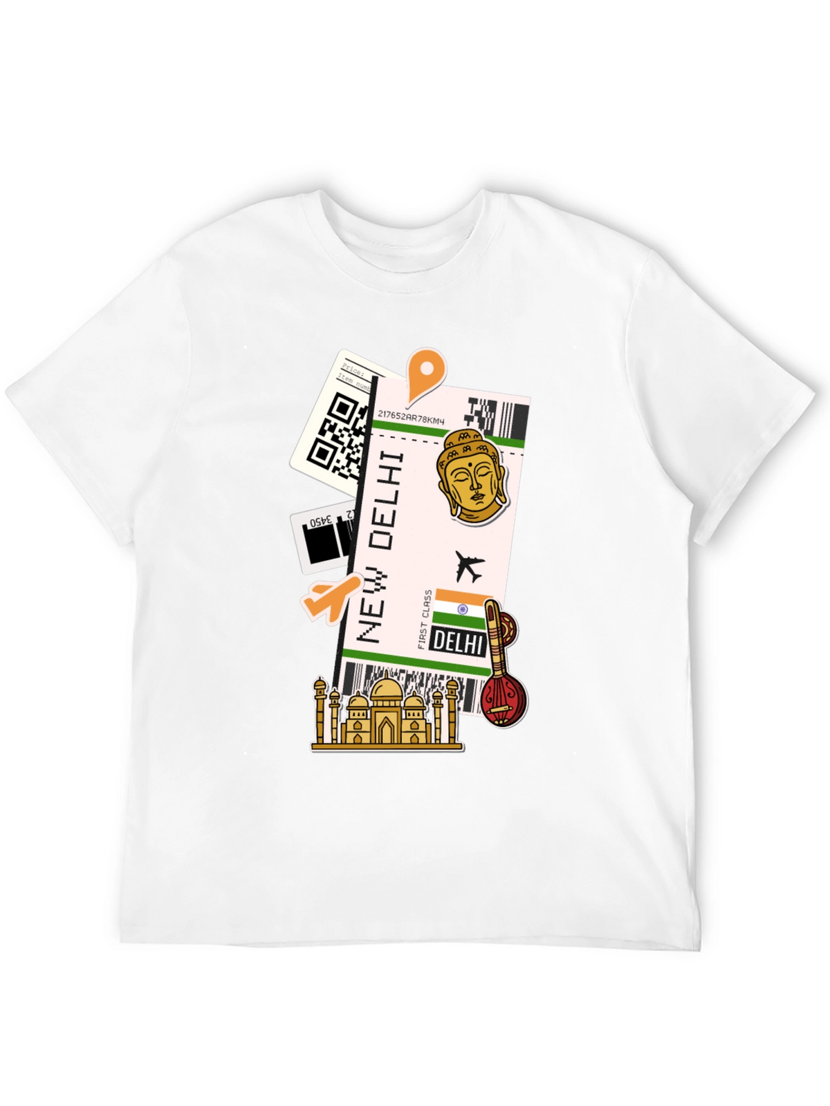 New Delhi Travel Ticket Graphic Tee