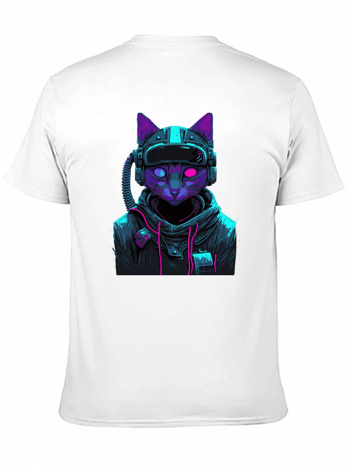 Cyberpunk Cat T-Shirt - Futuristic Style