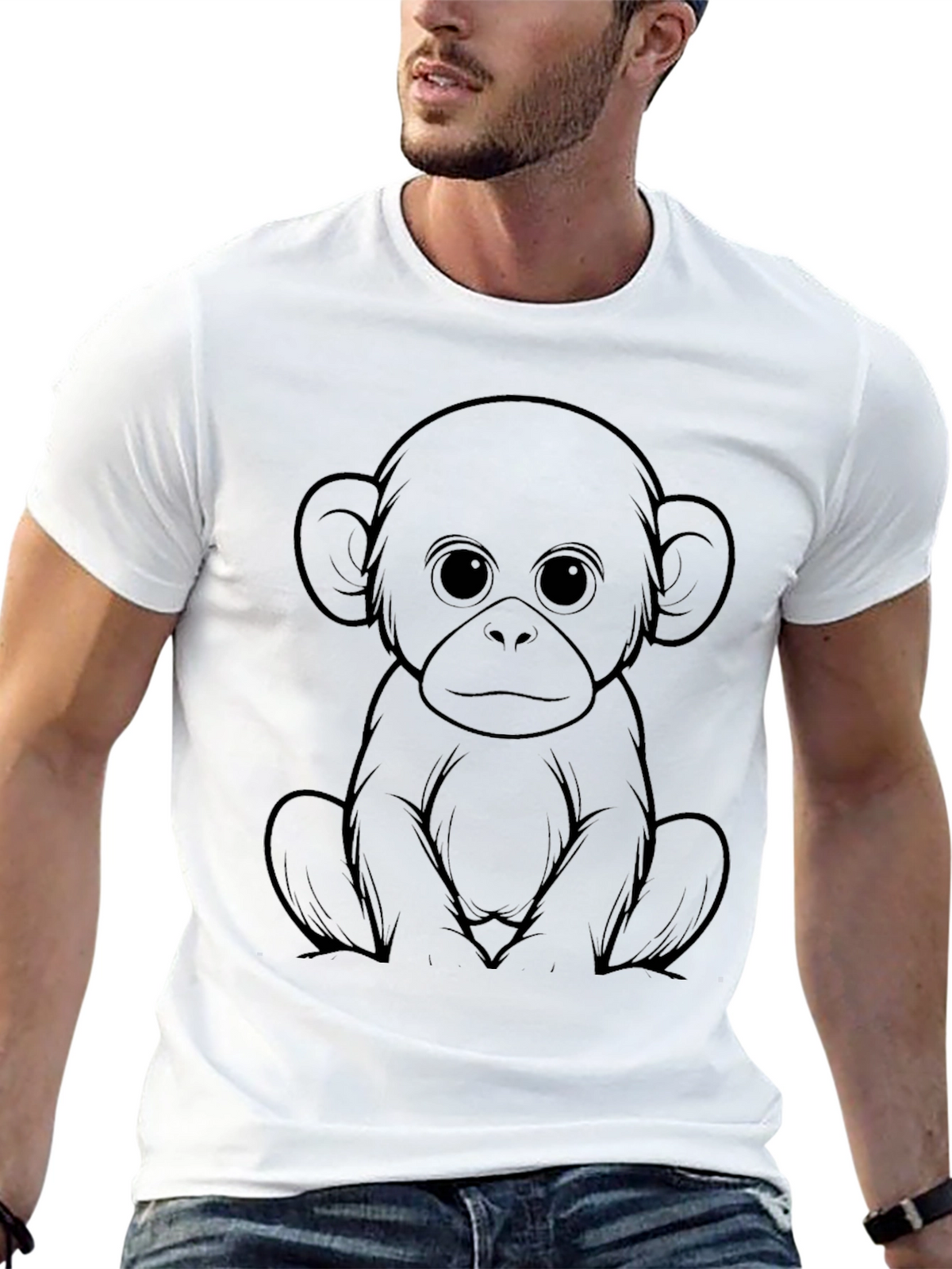Monkey Graphic Black T-Shirt - Unisex