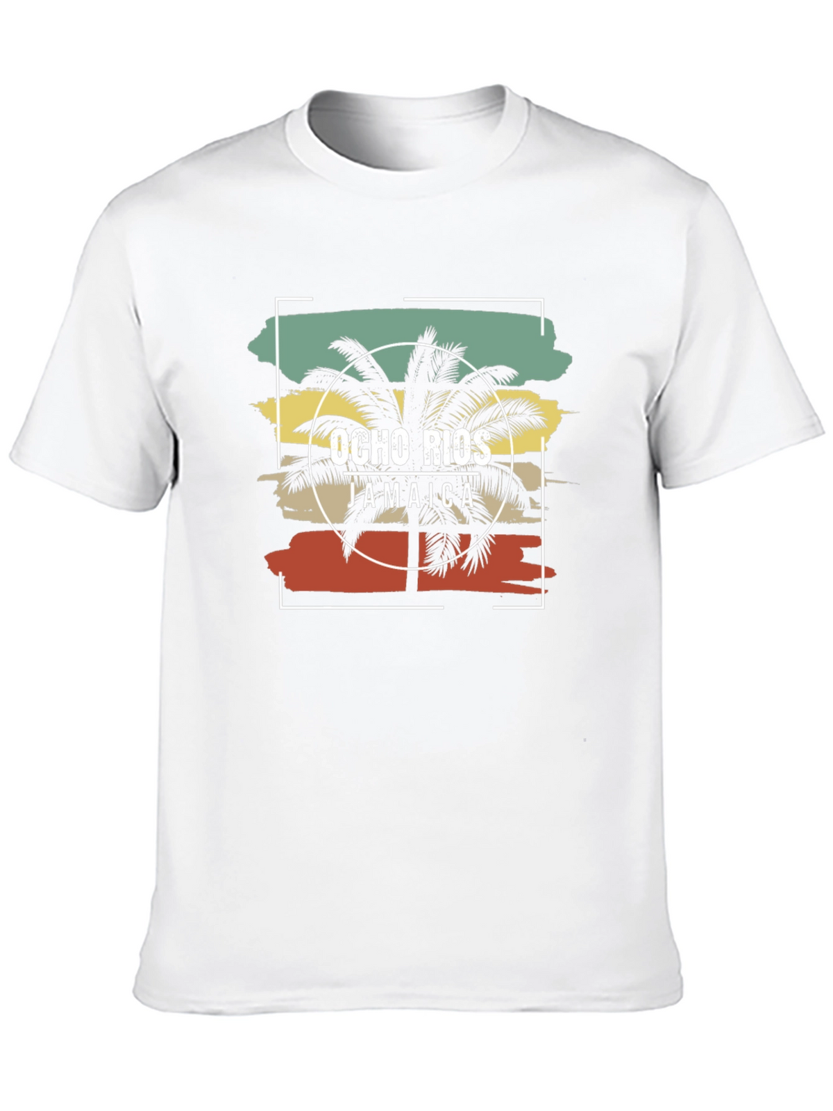 Ocho Rios Jamaica Palm Tree Black T-Shirt