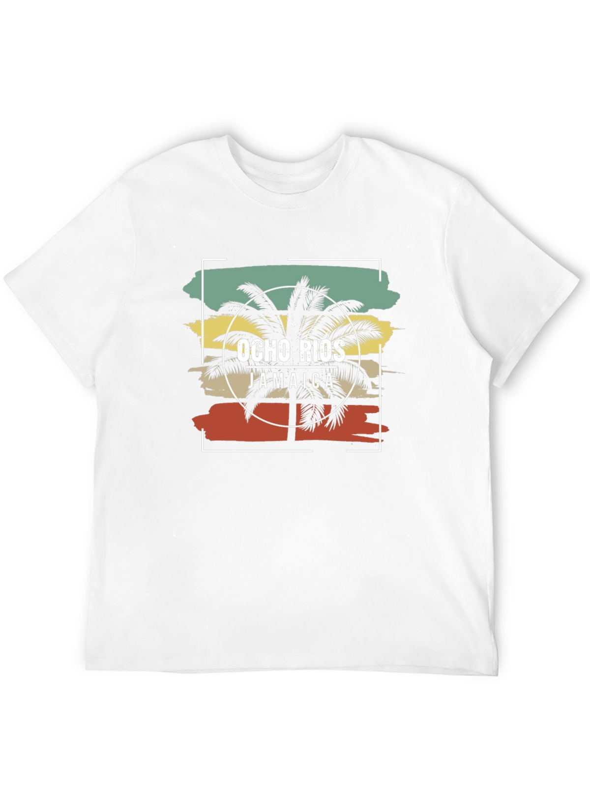 Ocho Rios Jamaica Palm Tree Black T-Shirt