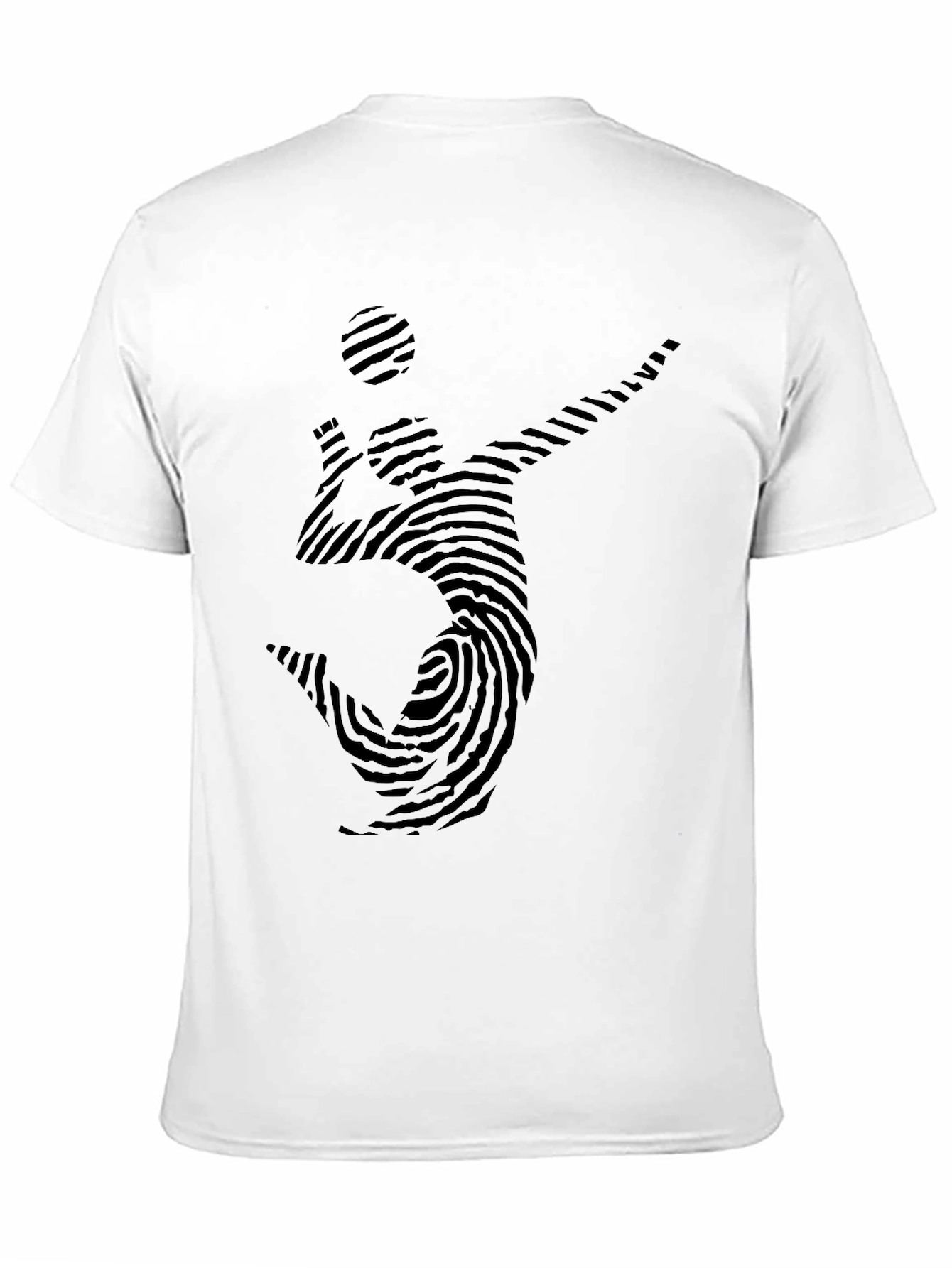 Volleyball Fingerprint Graphic Tee - Stylish Mens Black T-Shirt