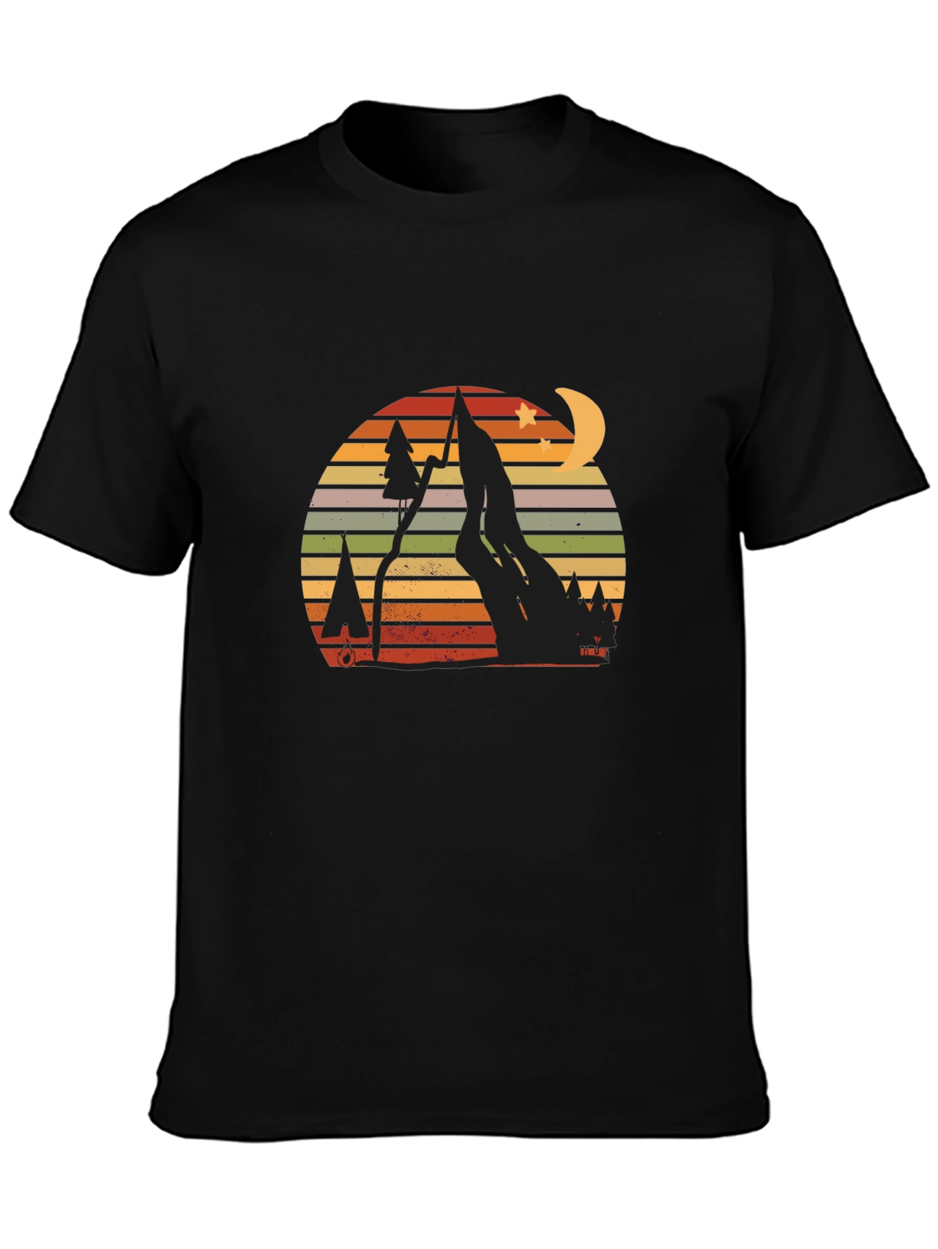 Retro Mountain Scene Graphic T-Shirt