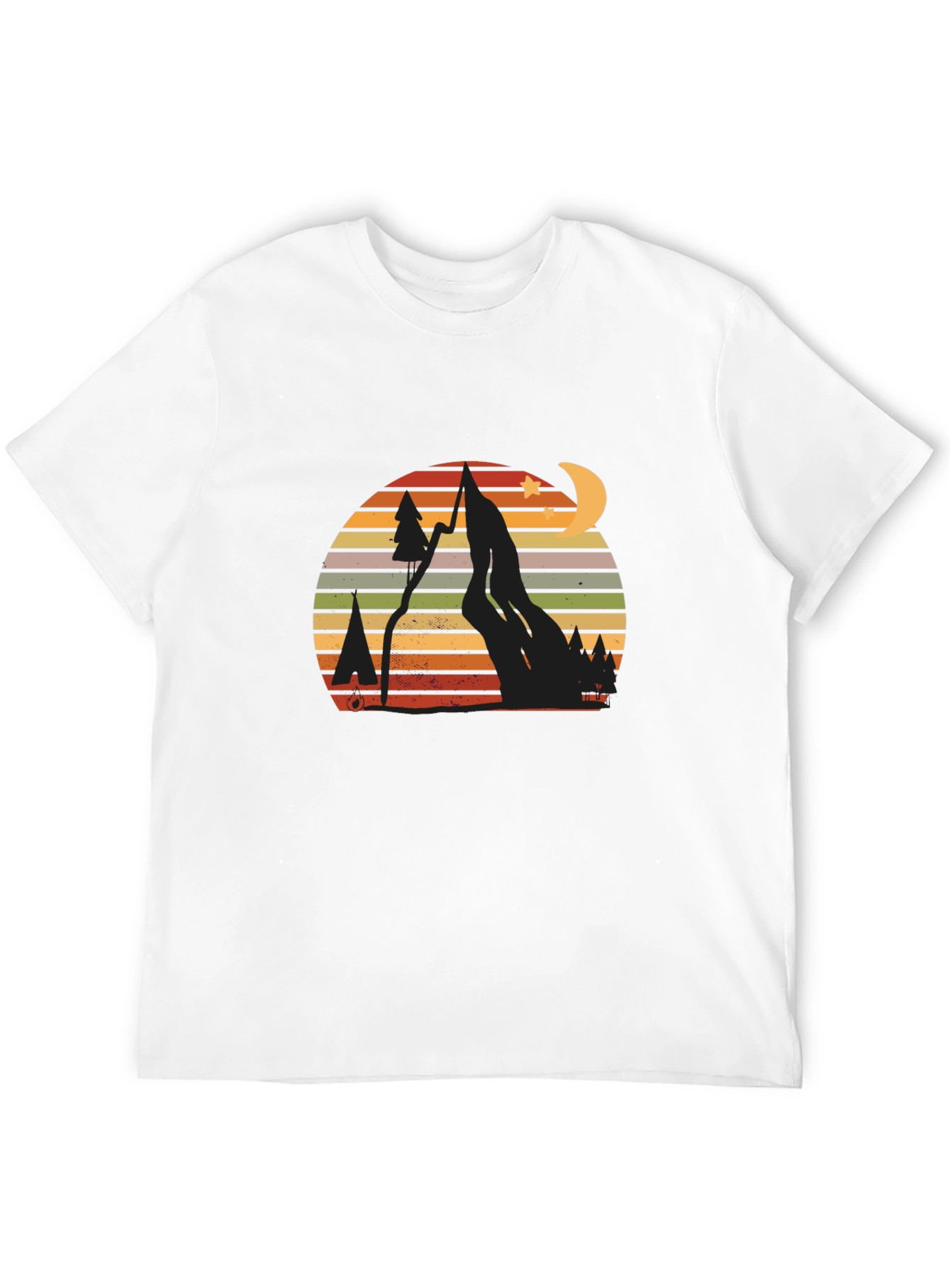 Retro Mountain Scene Graphic T-Shirt