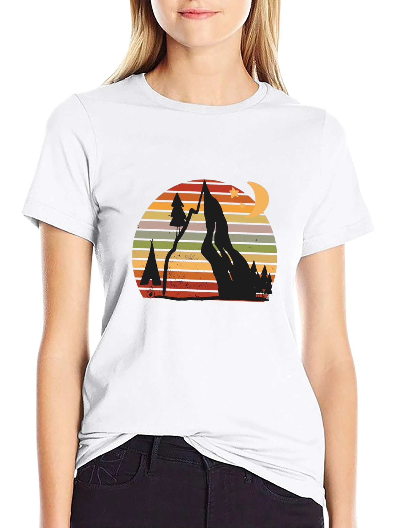 Retro Mountain Scene Graphic T-Shirt
