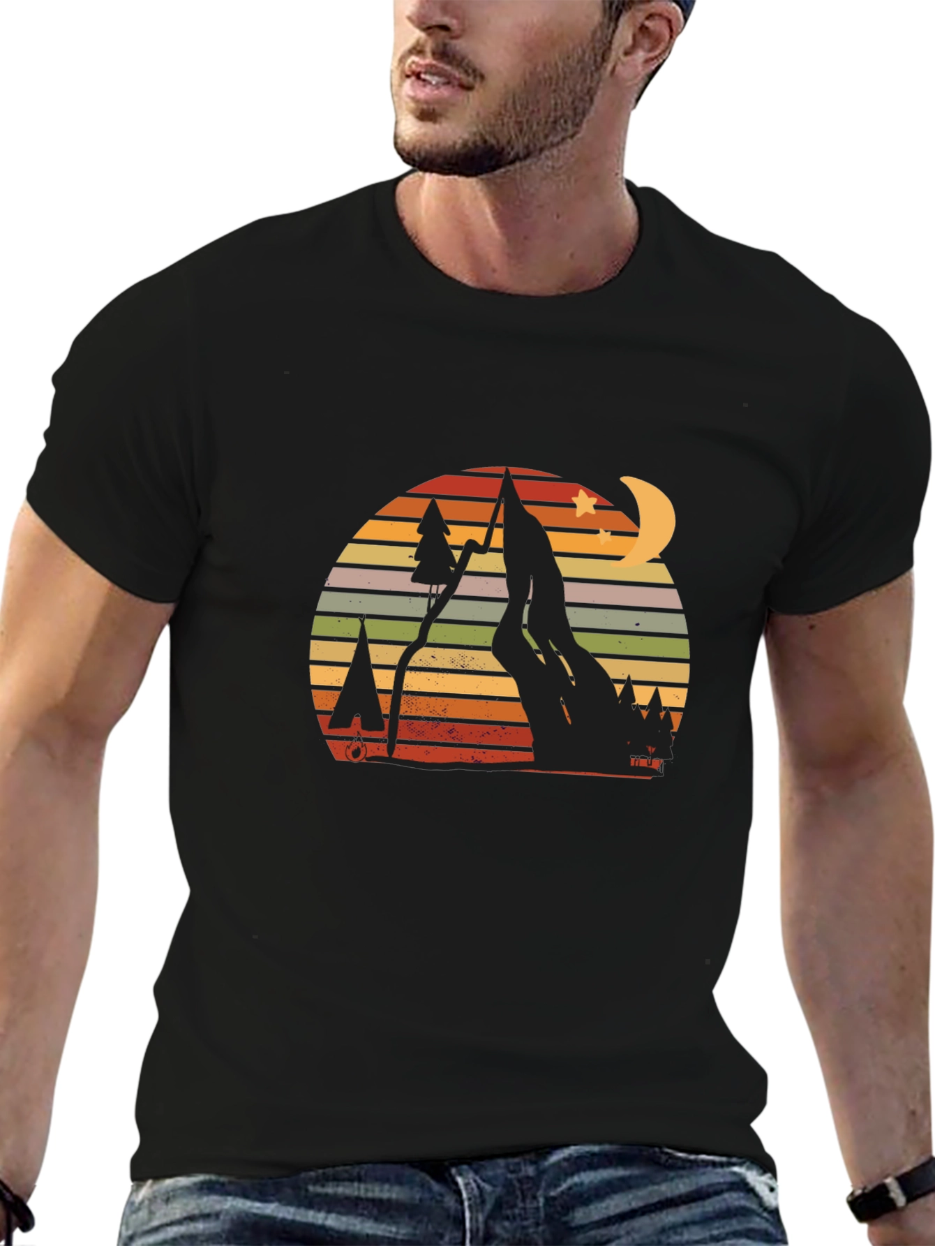 Retro Mountain Scene Graphic T-Shirt