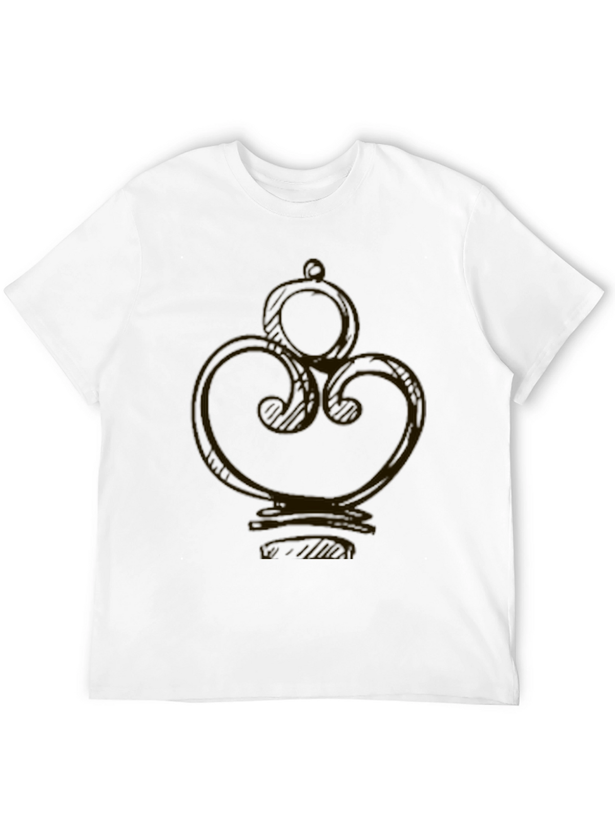 Elegant Swirl Graphic Black T-Shirt