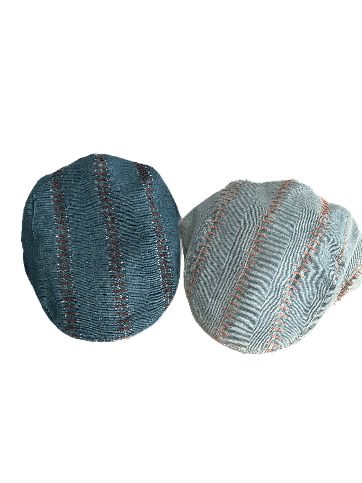 Denim Stitched Flat Cap Beret for Men and Women