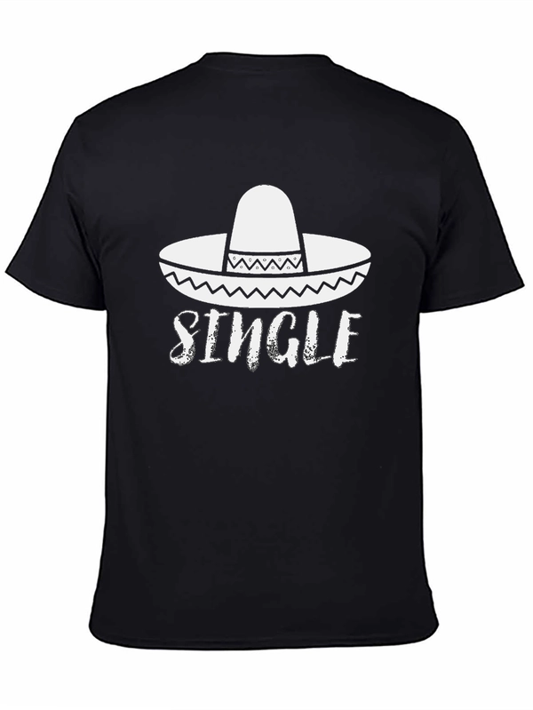 Single Sombrero Graphic T-Shirt - Black Cotton Tee
