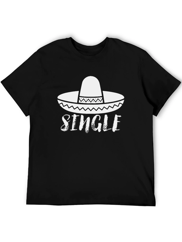 Single Sombrero Graphic T-Shirt - Black Cotton Tee